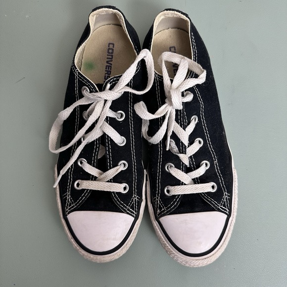 Converse Other - Converse All Star Sneakers Black Low Top Lace Athletic Shoes Youth  Sz 3